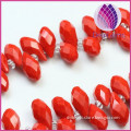 Wholeslae 6*12mm red facted glass teardrop beads